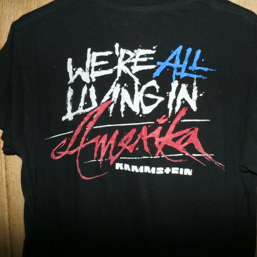 RAMMSTEIN American Flag T Shirt WE'RE ALL LIVING IN AMERIKA  Men's Medium